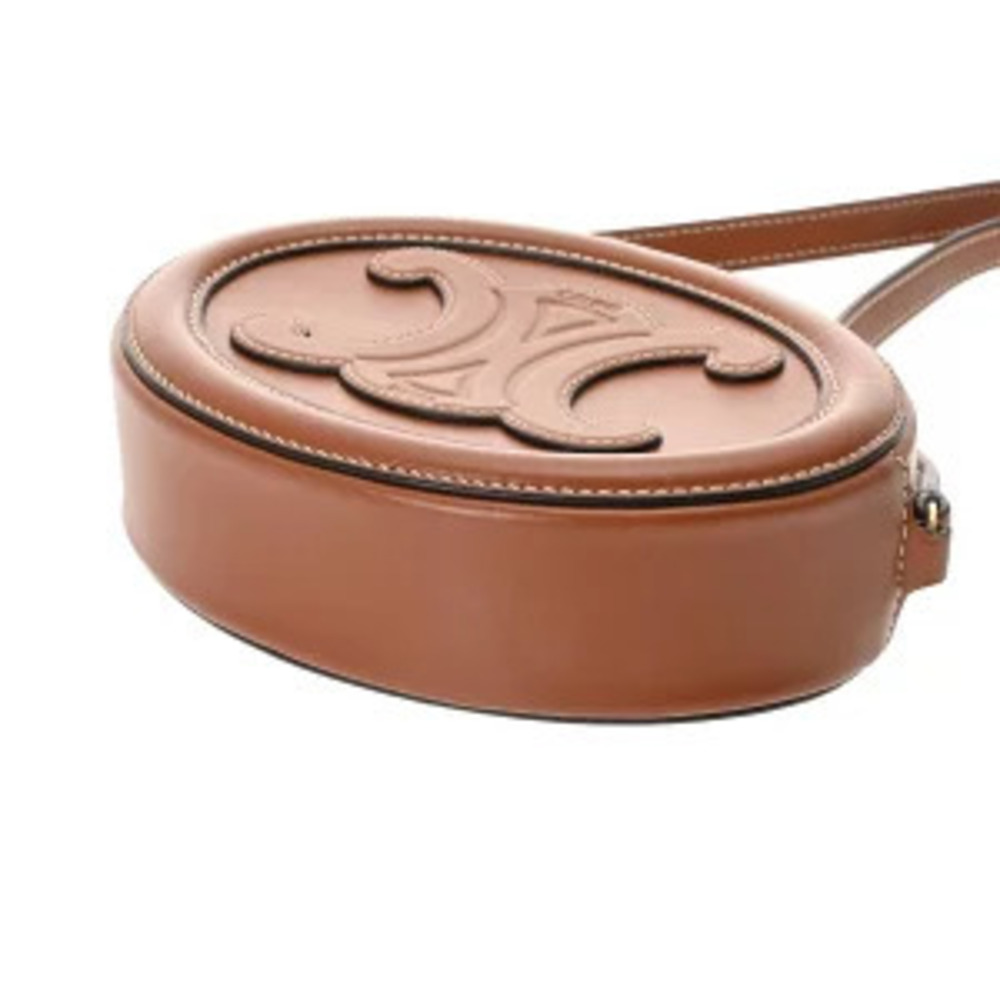 Celine Cuile Triomphe Oval Purse Tan Calfskin Shoulder Bag Handbag - Picture 5 of 9